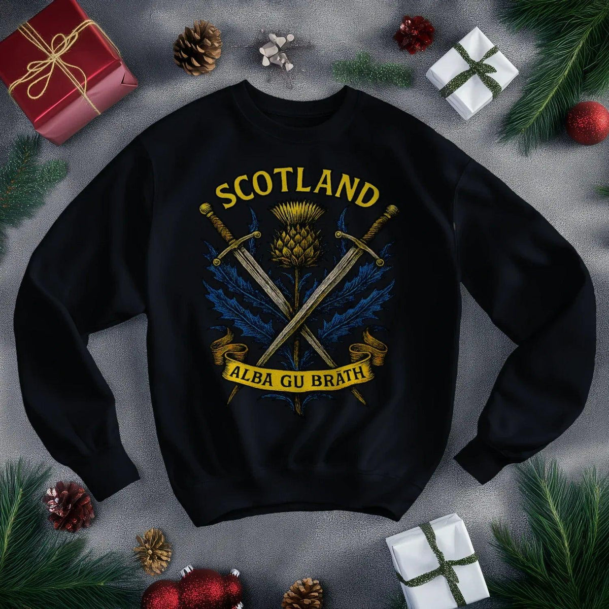 Scottish Sweatshirt - Heritage Crest, Unisex Streetwear - Celtic Wolfwear
