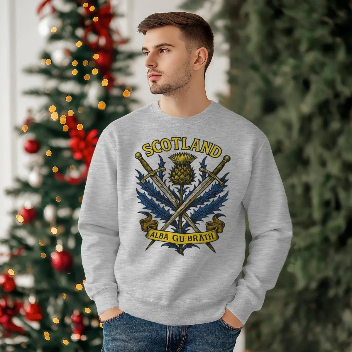 Scottish Sweatshirt - Heritage Crest, Unisex Streetwear - Celtic Wolfwear