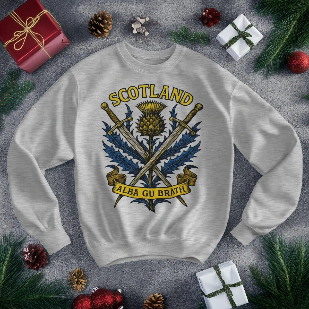 Scottish Sweatshirt - Heritage Crest, Unisex Streetwear - Celtic Wolfwear
