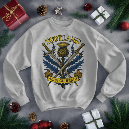 Scottish Sweatshirt - Heritage Crest, Unisex Streetwear - Celtic Wolfwear