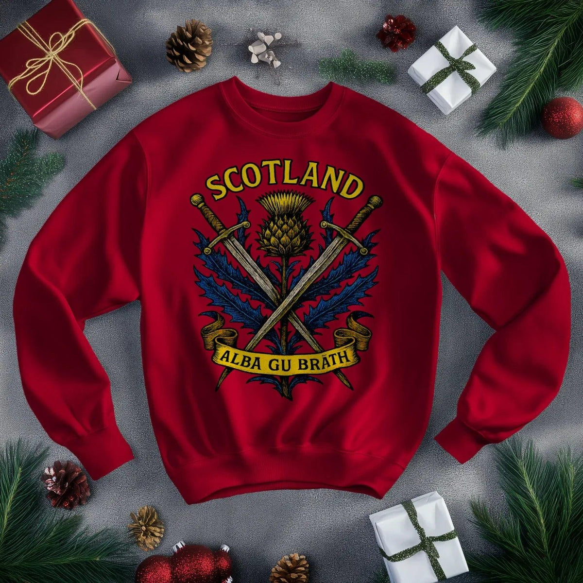 Scottish Sweatshirt - Heritage Crest, Unisex Streetwear - Celtic Wolfwear