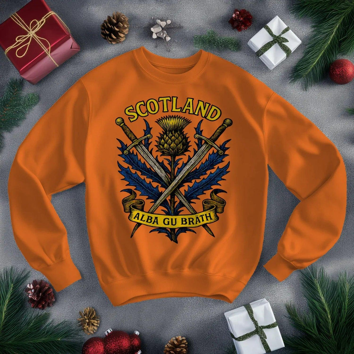 Scottish Sweatshirt - Heritage Crest, Unisex Streetwear - Celtic Wolfwear