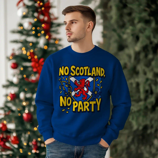 Scottish Sweatshirt - No Party Crest, Unisex Streetwear - Celtic Wolfwear