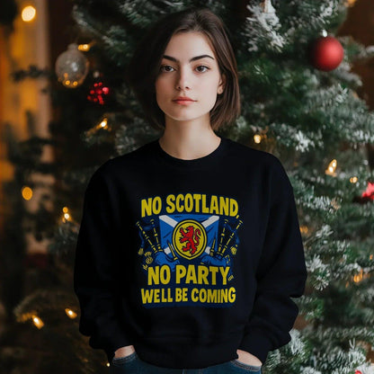 Scottish Sweatshirt - No Party We Ll Be Coming, Unisex - Celtic Wolfwear