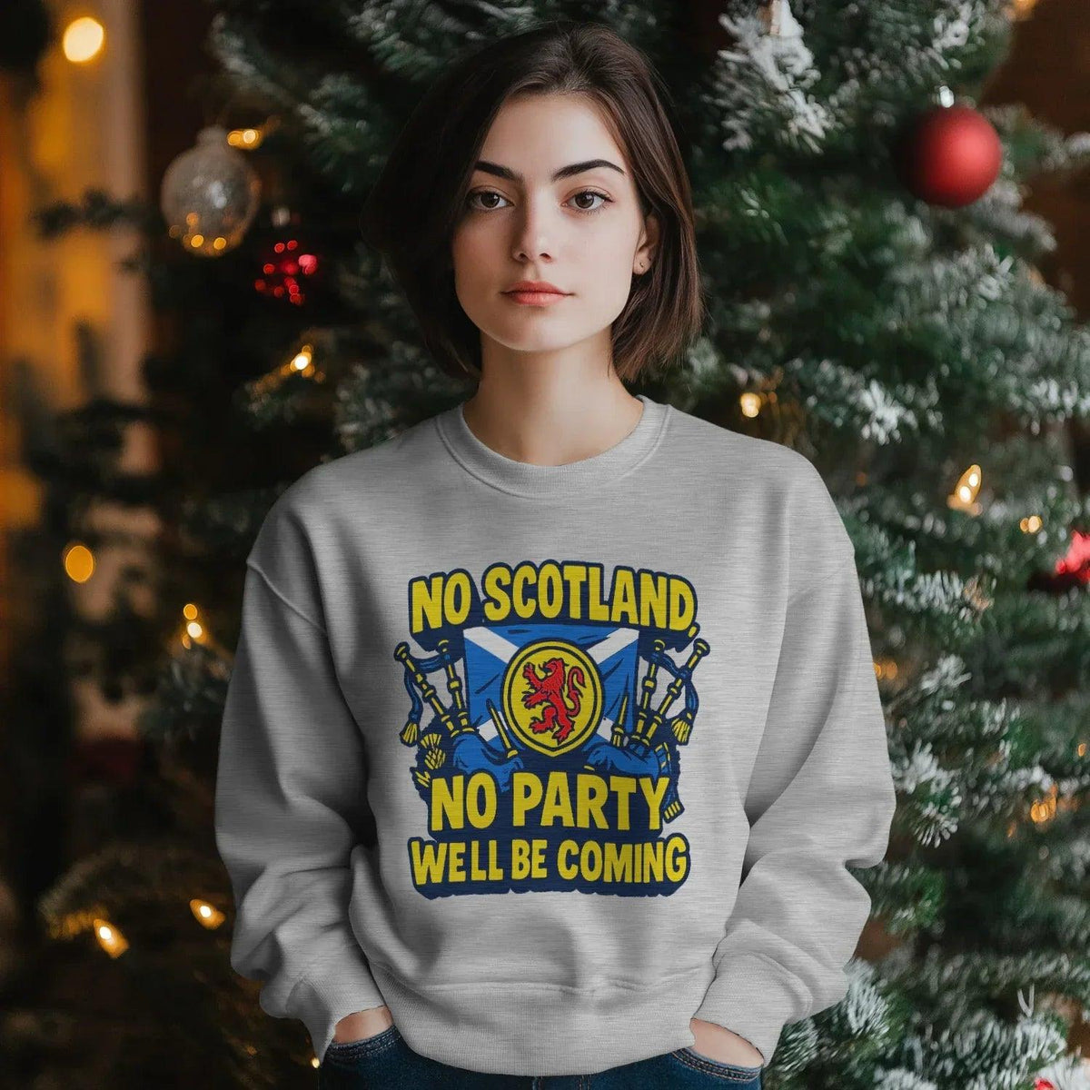Scottish Sweatshirt - No Party We Ll Be Coming, Unisex - Celtic Wolfwear