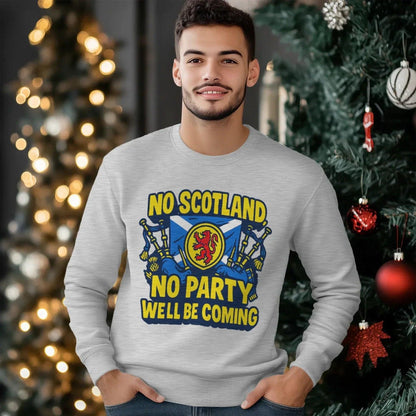 Scottish Sweatshirt - No Party We Ll Be Coming, Unisex - Celtic Wolfwear