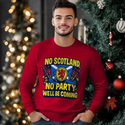 Scottish Sweatshirt - No Party We Ll Be Coming, Unisex - Celtic Wolfwear