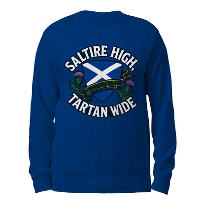 Scottish Sweatshirt - Saltire High Tartan Wide, Unisex - Celtic Wolfwear