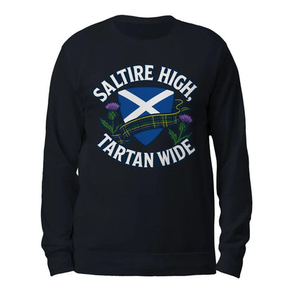Scottish Sweatshirt - Saltire High Tartan Wide, Unisex - Celtic Wolfwear
