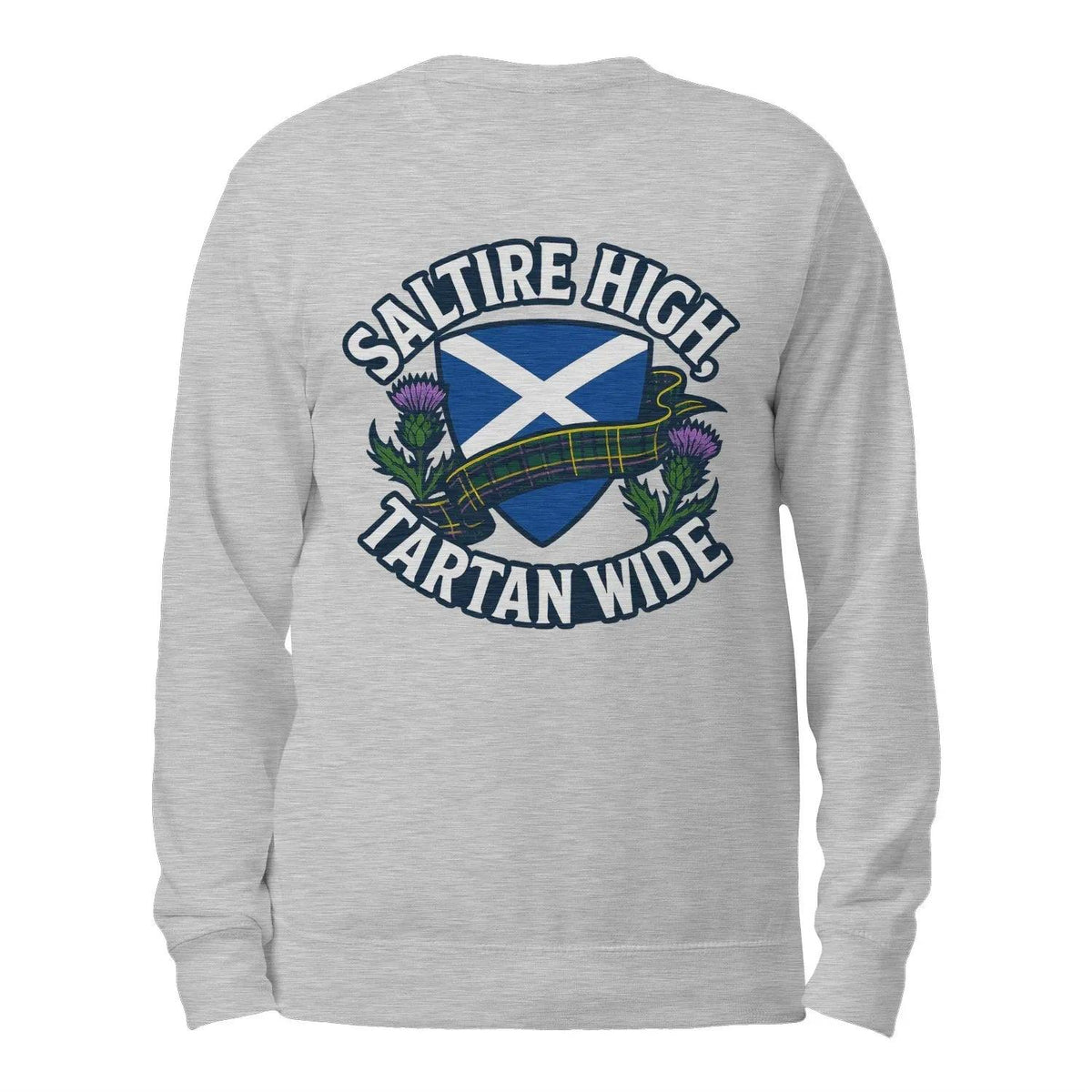 Scottish Sweatshirt - Saltire High Tartan Wide, Unisex - Celtic Wolfwear