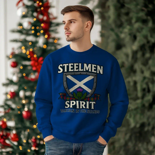 Scottish Sweatshirt - Steelmen Spirit Tartan Fan Unisex - Celtic Wolfwear