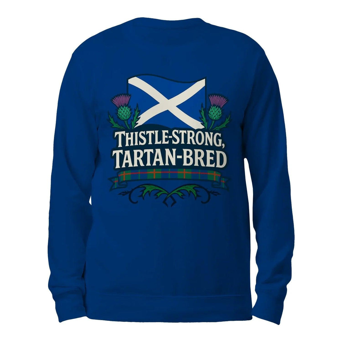 Scottish Sweatshirt - Thistle Strong Tartan Fan, Unisex - Celtic Wolfwear