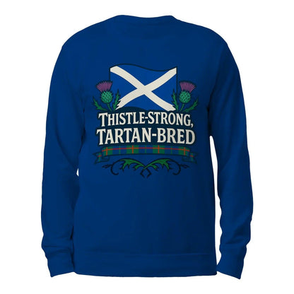 Scottish Sweatshirt - Thistle Strong Tartan Fan, Unisex - Celtic Wolfwear