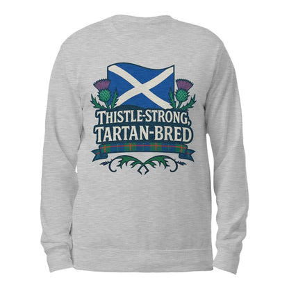 Scottish Sweatshirt - Thistle Strong Tartan Fan, Unisex - Celtic Wolfwear