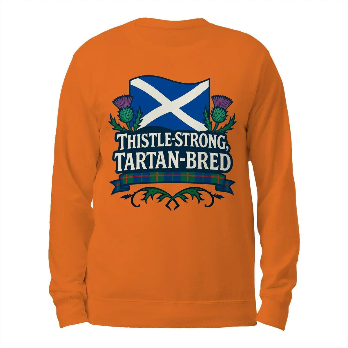 Scottish Sweatshirt - Thistle Strong Tartan Fan, Unisex - Celtic Wolfwear