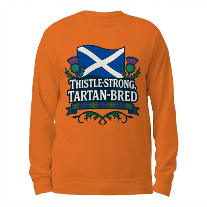 Scottish Sweatshirt - Thistle Strong Tartan Fan, Unisex - Celtic Wolfwear