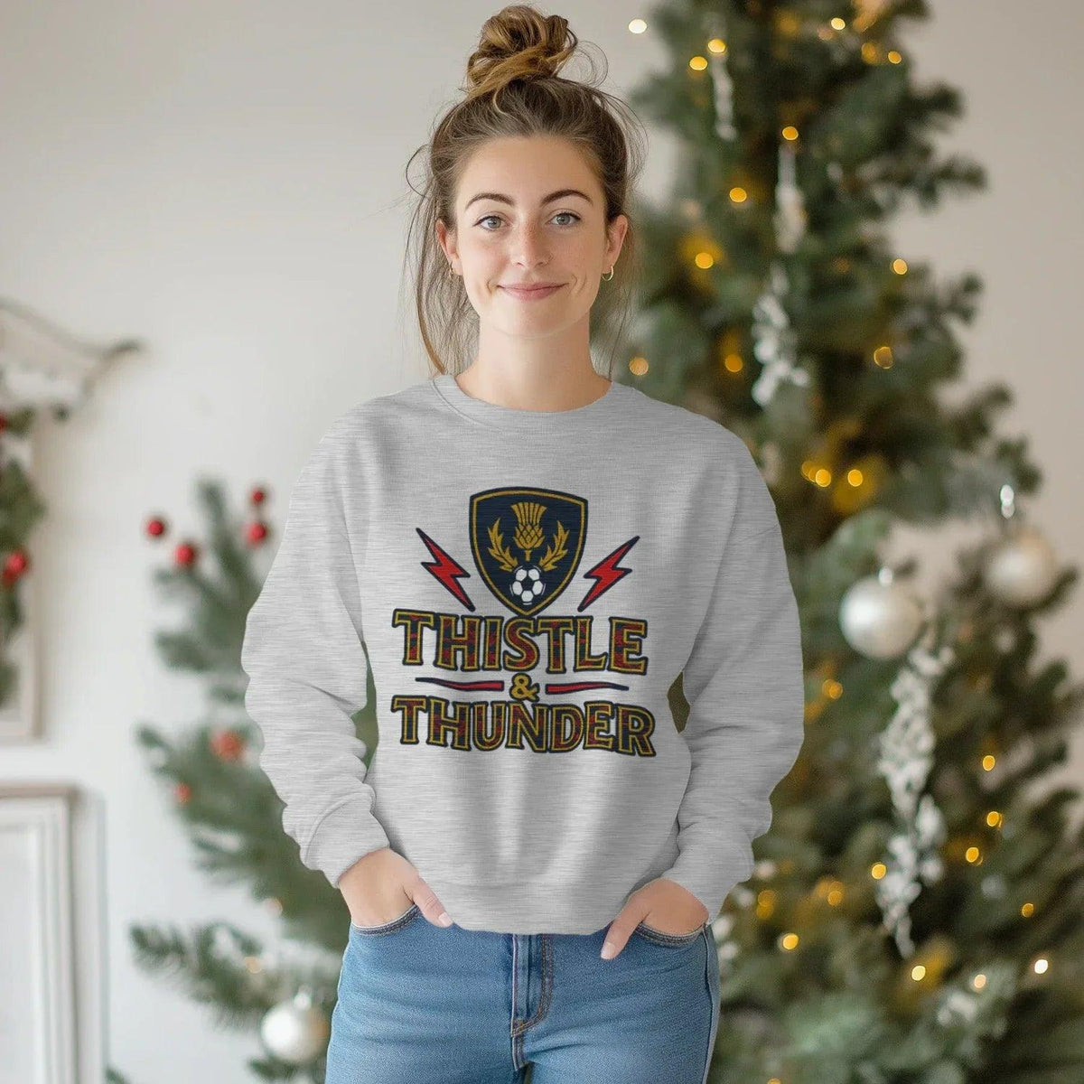 Scottish Sweatshirt - Thistle and Thunder Fan, Unisex - Celtic Wolfwear
