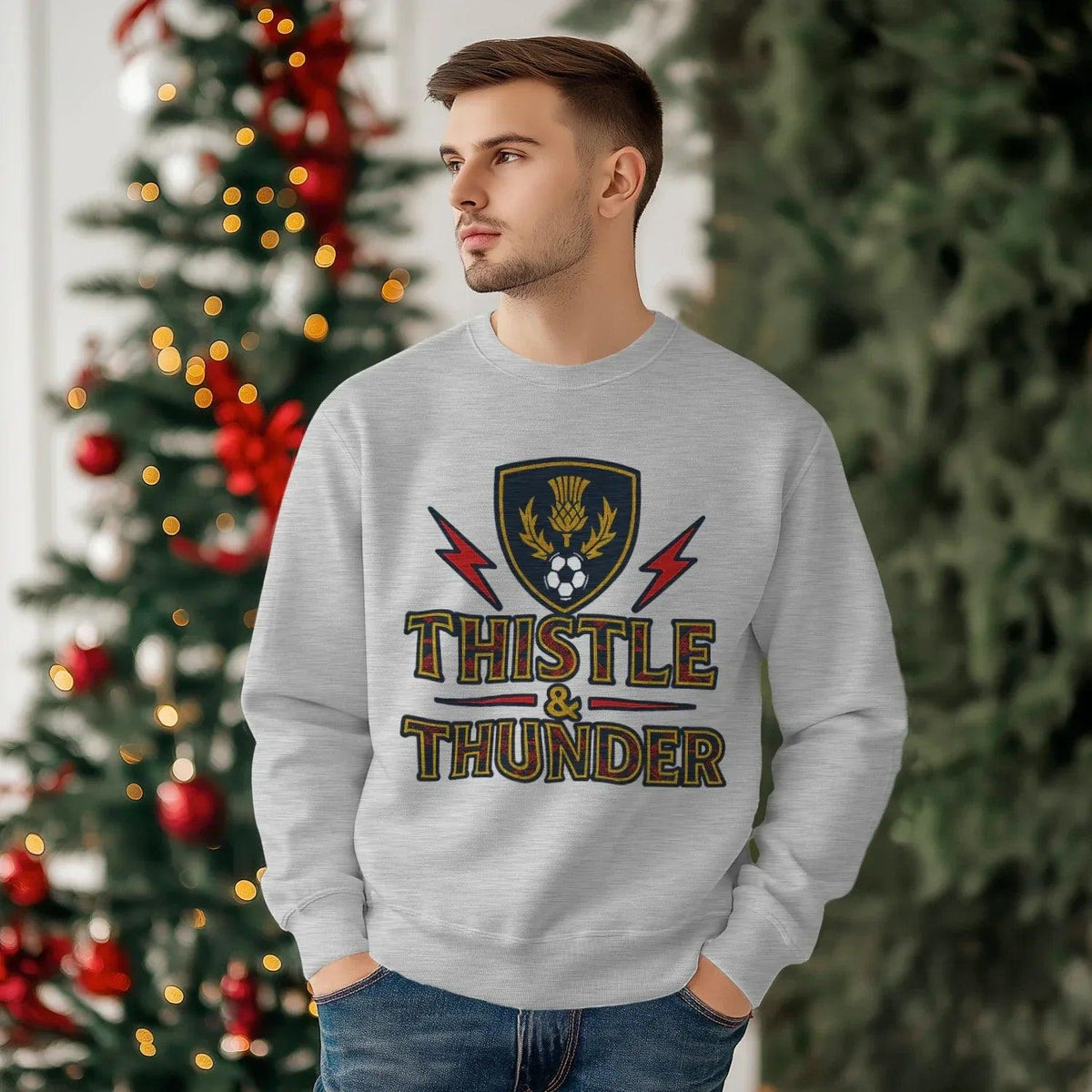 Scottish Sweatshirt - Thistle and Thunder Fan, Unisex - Celtic Wolfwear