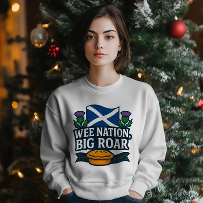 Scottish Sweatshirt - Wee Nation Big Roar Unisex Streetwear - Celtic Wolfwear
