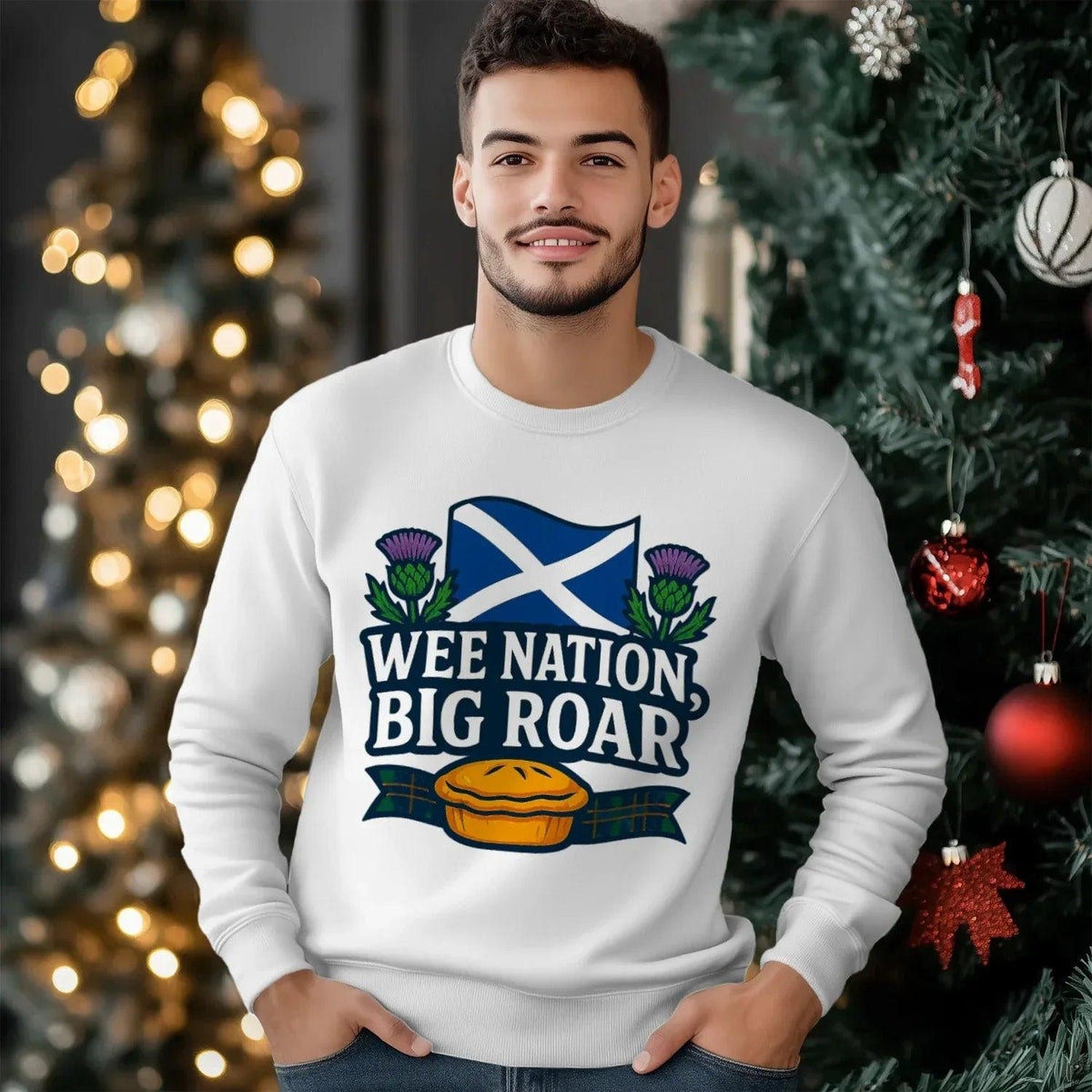 Scottish Sweatshirt - Wee Nation Big Roar Unisex Streetwear - Celtic Wolfwear