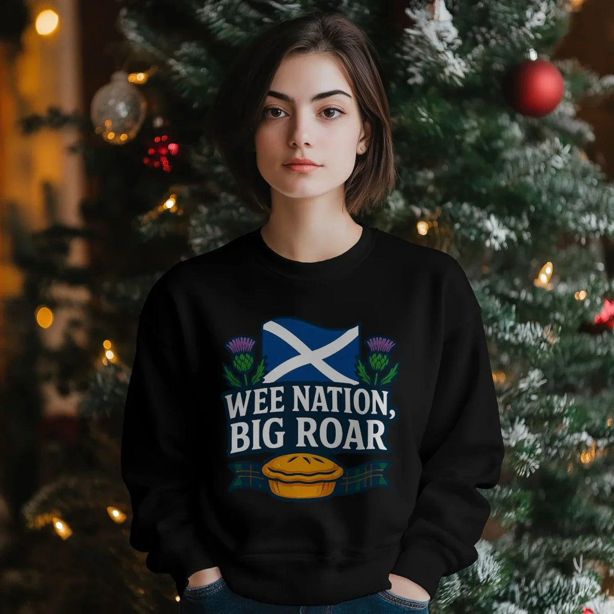 Scottish Sweatshirt - Wee Nation Big Roar Unisex Streetwear - Celtic Wolfwear