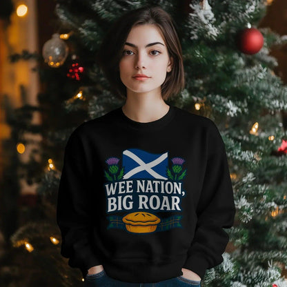 Scottish Sweatshirt - Wee Nation Big Roar Unisex Streetwear - Celtic Wolfwear