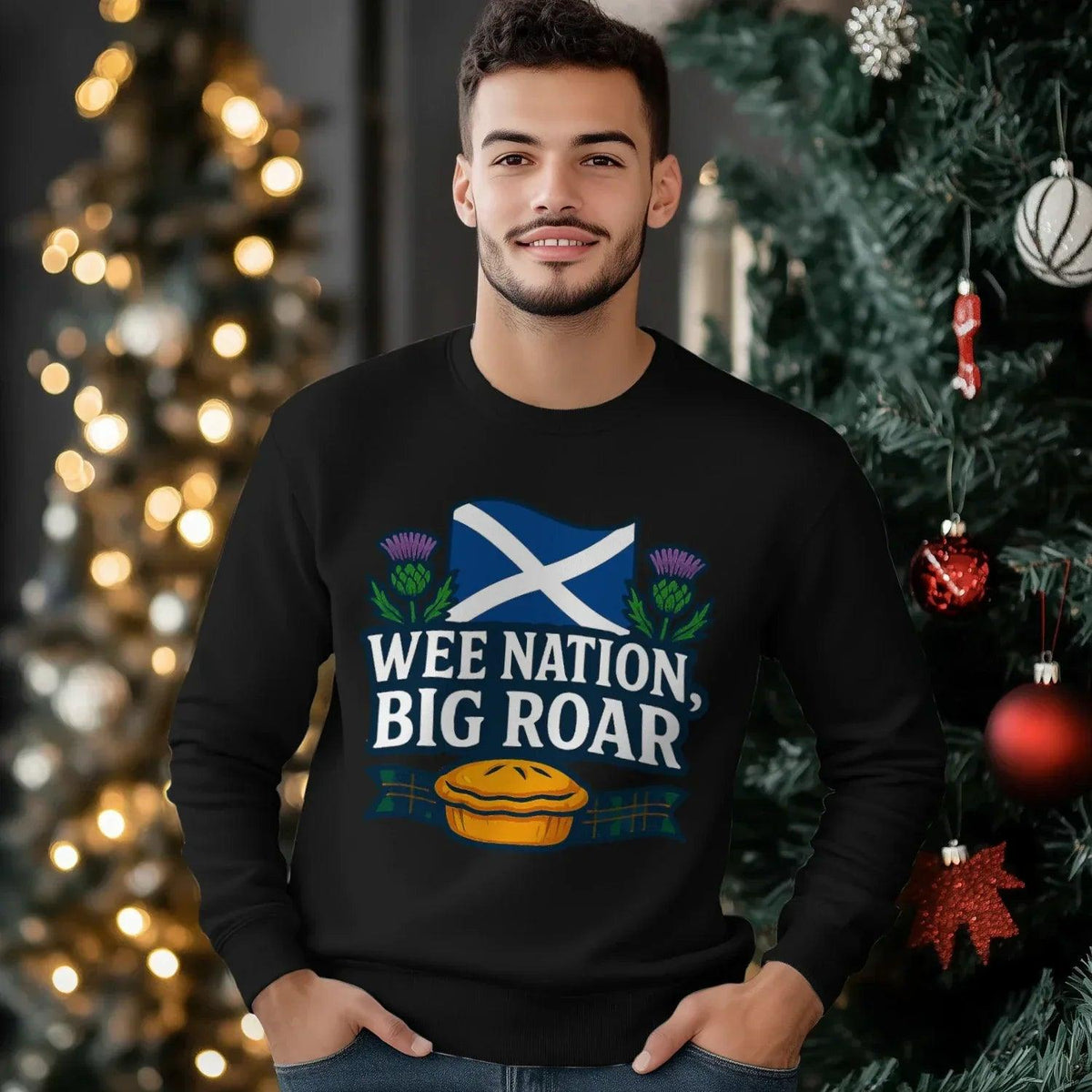 Scottish Sweatshirt - Wee Nation Big Roar Unisex Streetwear - Celtic Wolfwear