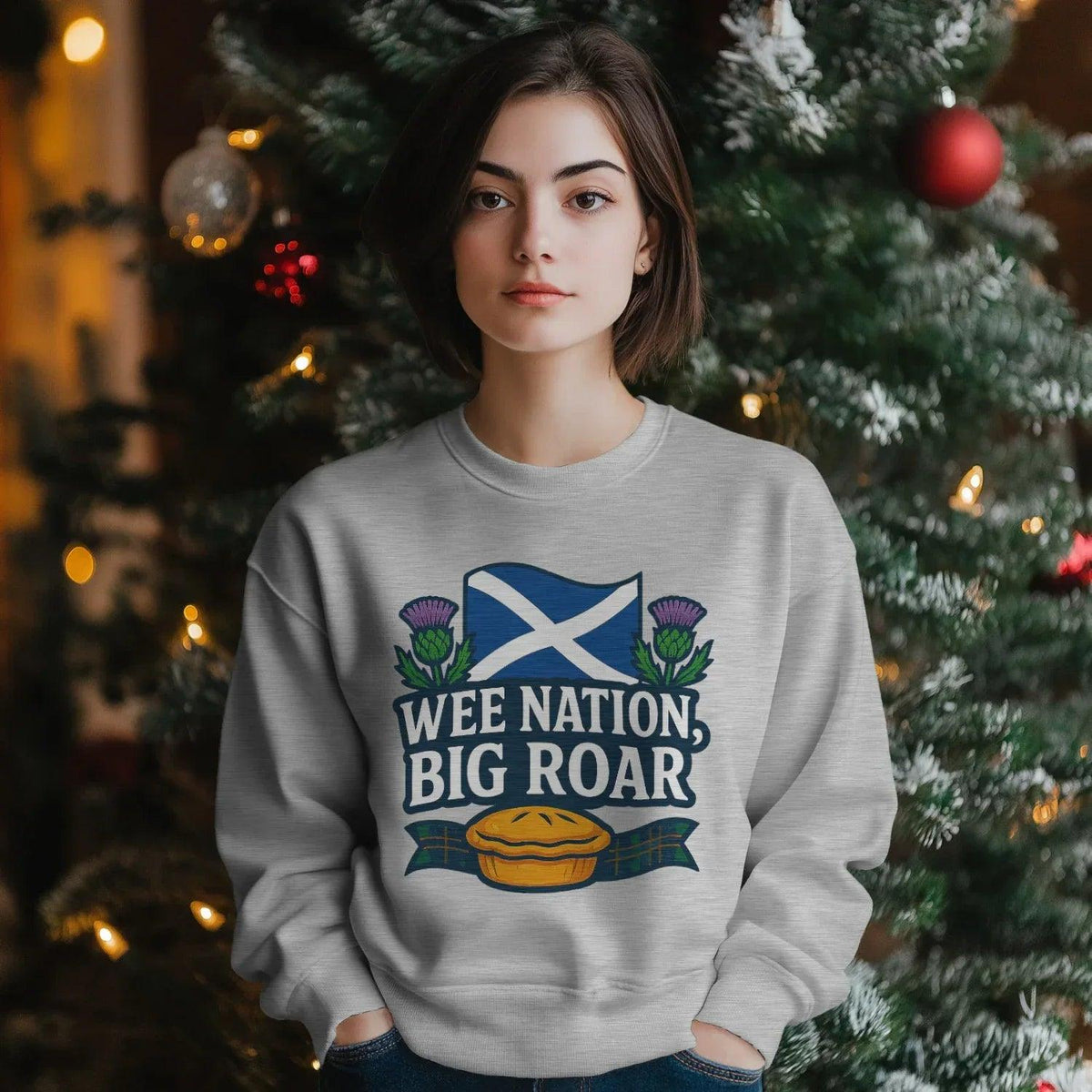 Scottish Sweatshirt - Wee Nation Big Roar Unisex Streetwear - Celtic Wolfwear