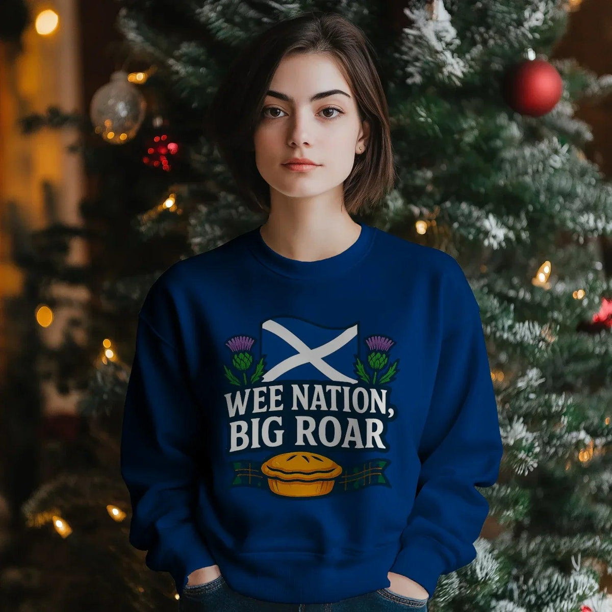Scottish Sweatshirt - Wee Nation Big Roar Unisex Streetwear - Celtic Wolfwear