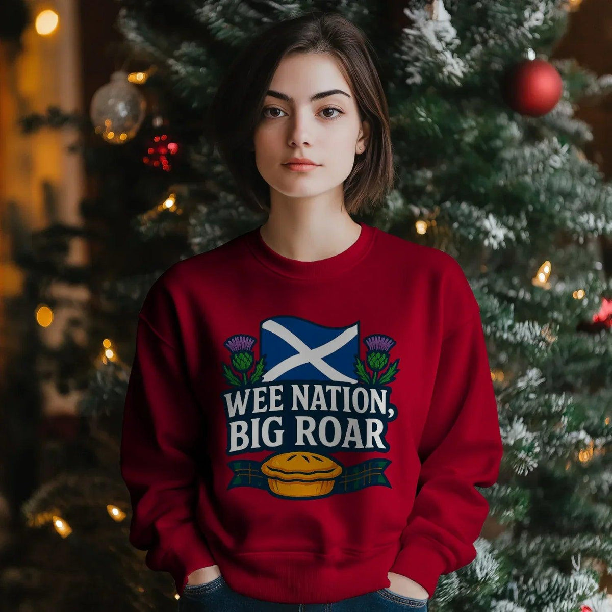 Scottish Sweatshirt - Wee Nation Big Roar Unisex Streetwear - Celtic Wolfwear