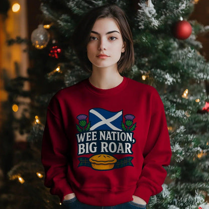 Scottish Sweatshirt - Wee Nation Big Roar Unisex Streetwear - Celtic Wolfwear