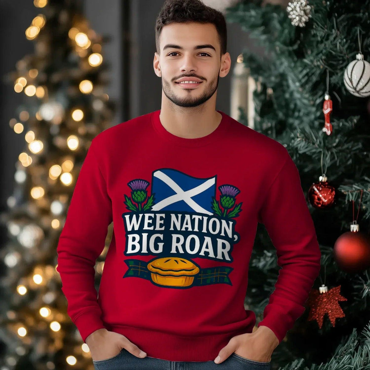 Scottish Sweatshirt - Wee Nation Big Roar Unisex Streetwear - Celtic Wolfwear