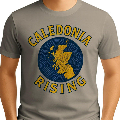 Scottish T-Shirt - Caledonia Rising Map Emblem, Unisex - Celtic Wolfwear