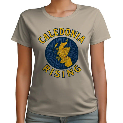 Scottish T-Shirt - Caledonia Rising Map Emblem, Unisex - Celtic Wolfwear