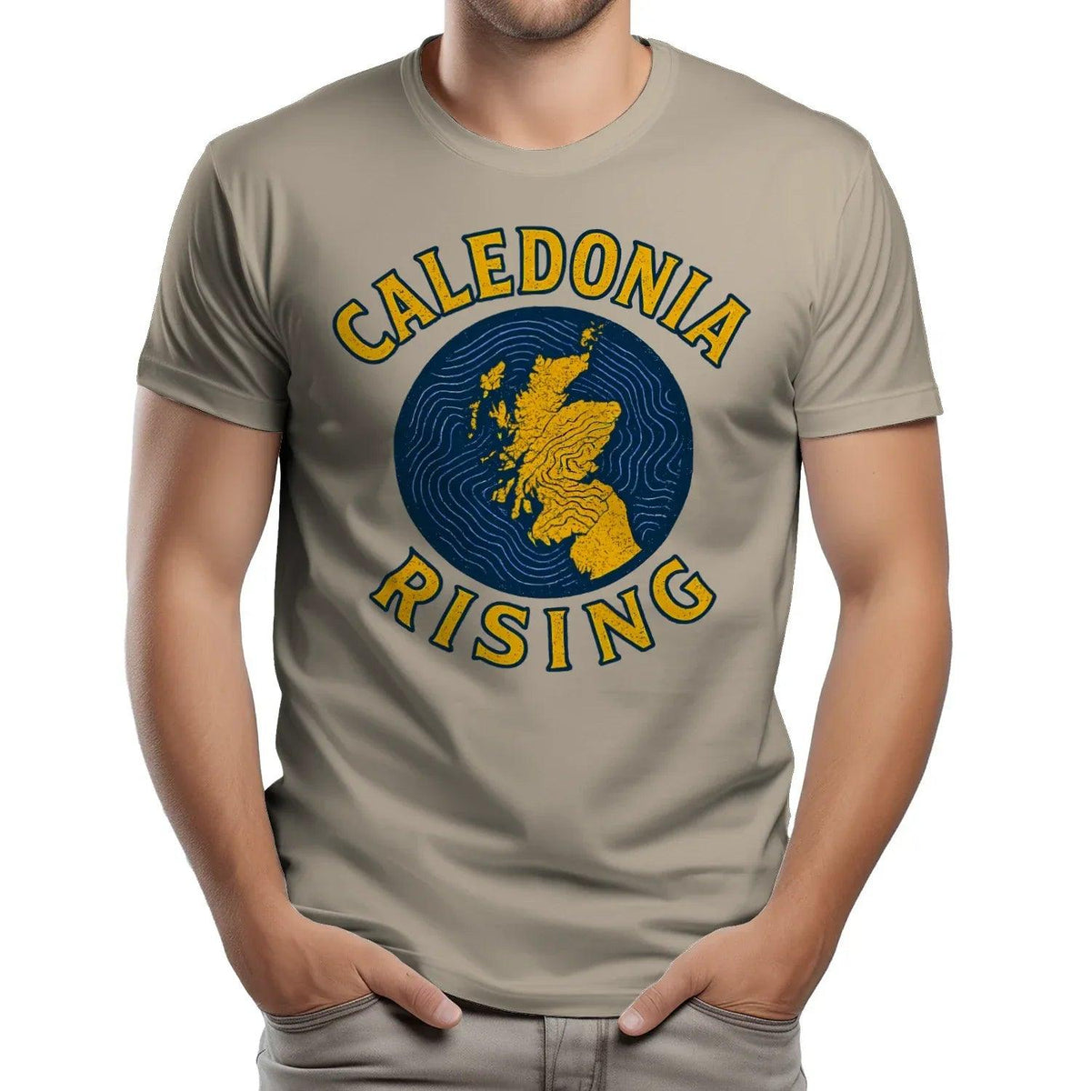 Scottish T-Shirt - Caledonia Rising Map Emblem, Unisex - Celtic Wolfwear
