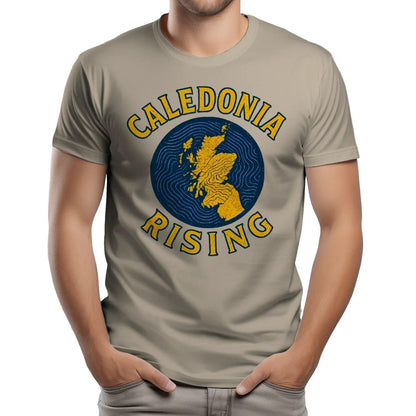 Scottish T-Shirt - Caledonia Rising Map Emblem, Unisex - Celtic Wolfwear