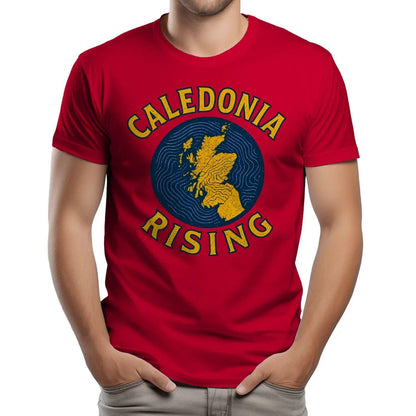 Scottish T-Shirt - Caledonia Rising Map Emblem, Unisex - Celtic Wolfwear