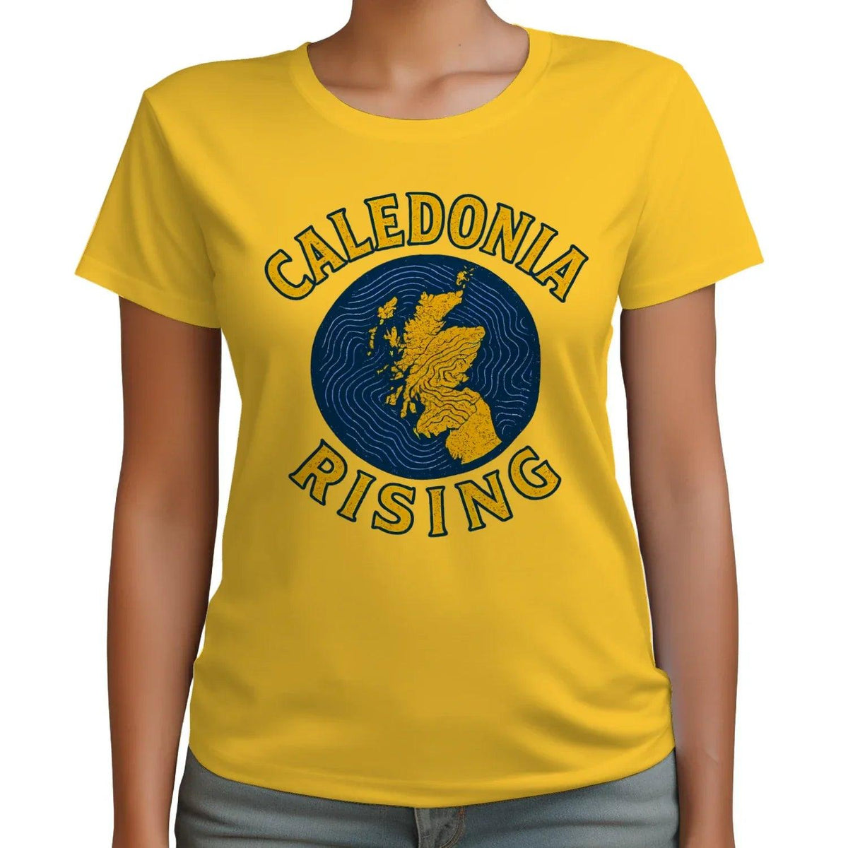 Scottish T-Shirt - Caledonia Rising Map Emblem, Unisex - Celtic Wolfwear