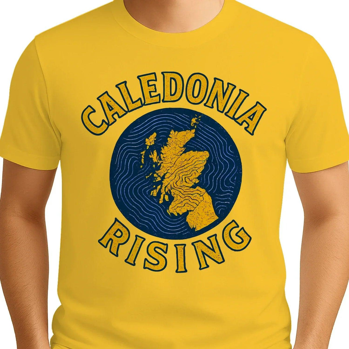 Scottish T-Shirt - Caledonia Rising Map Emblem, Unisex - Celtic Wolfwear