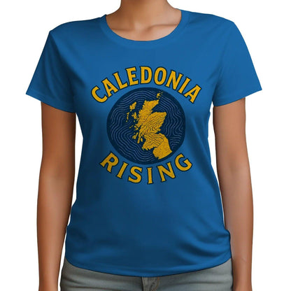 Scottish T-Shirt - Caledonia Rising Map Emblem, Unisex - Celtic Wolfwear