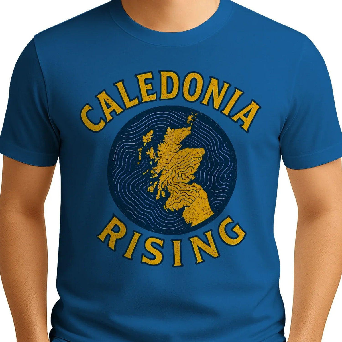 Scottish T-Shirt - Caledonia Rising Map Emblem, Unisex - Celtic Wolfwear