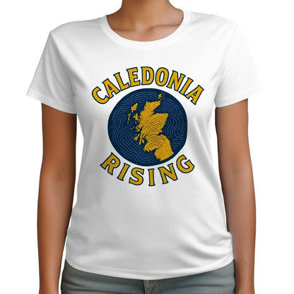 Scottish T-Shirt - Caledonia Rising Map Emblem, Unisex - Celtic Wolfwear