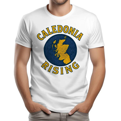 Scottish T-Shirt - Caledonia Rising Map Emblem, Unisex - Celtic Wolfwear