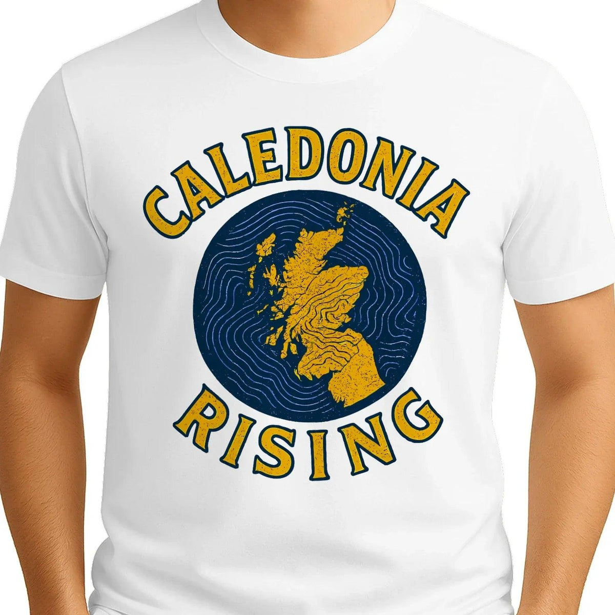 Scottish T-Shirt - Caledonia Rising Map Emblem, Unisex - Celtic Wolfwear