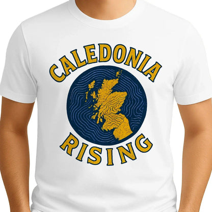 Scottish T-Shirt - Caledonia Rising Map Emblem, Unisex - Celtic Wolfwear