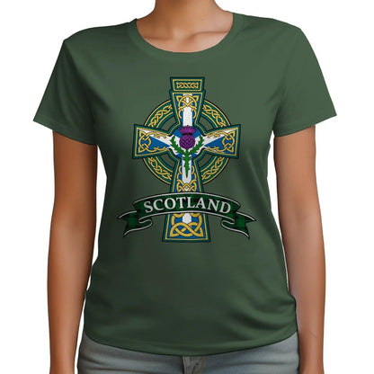 Scottish T-Shirt - Heritage Cross and Thistle, Unisex - Celtic Wolfwear