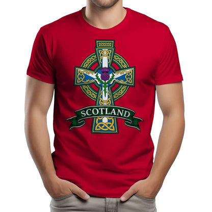 Scottish T-Shirt - Heritage Cross and Thistle, Unisex - Celtic Wolfwear