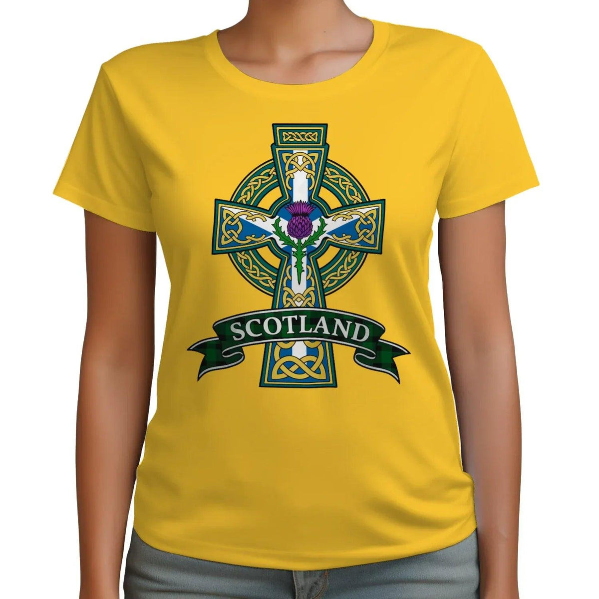Scottish T-Shirt - Heritage Cross and Thistle, Unisex - Celtic Wolfwear