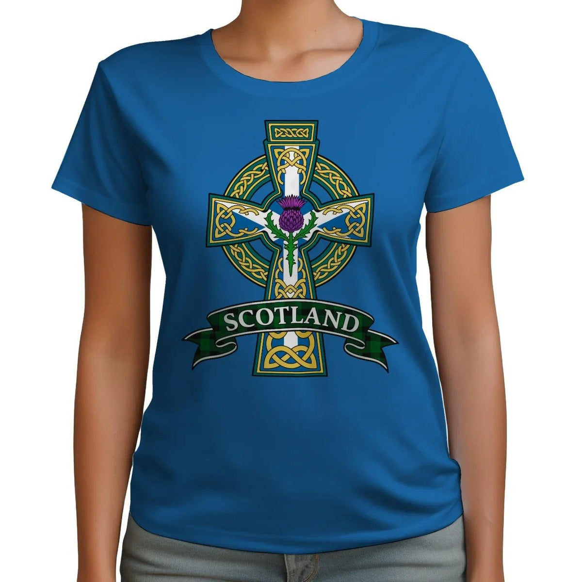 Scottish T-Shirt - Heritage Cross and Thistle, Unisex - Celtic Wolfwear