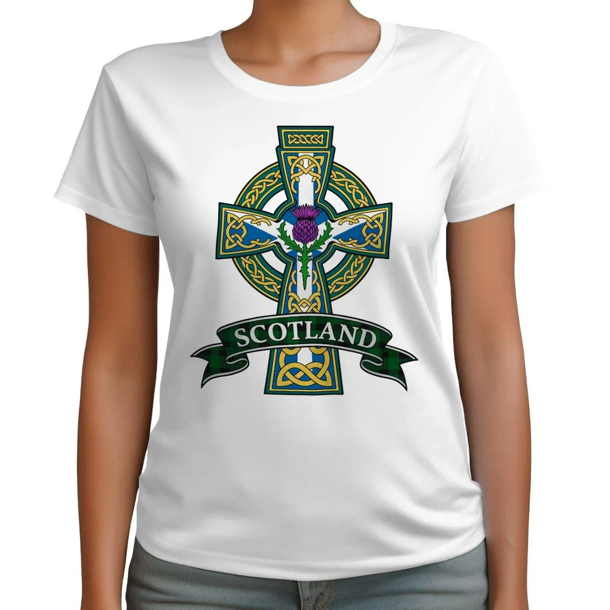 Scottish T-Shirt - Heritage Cross and Thistle, Unisex - Celtic Wolfwear